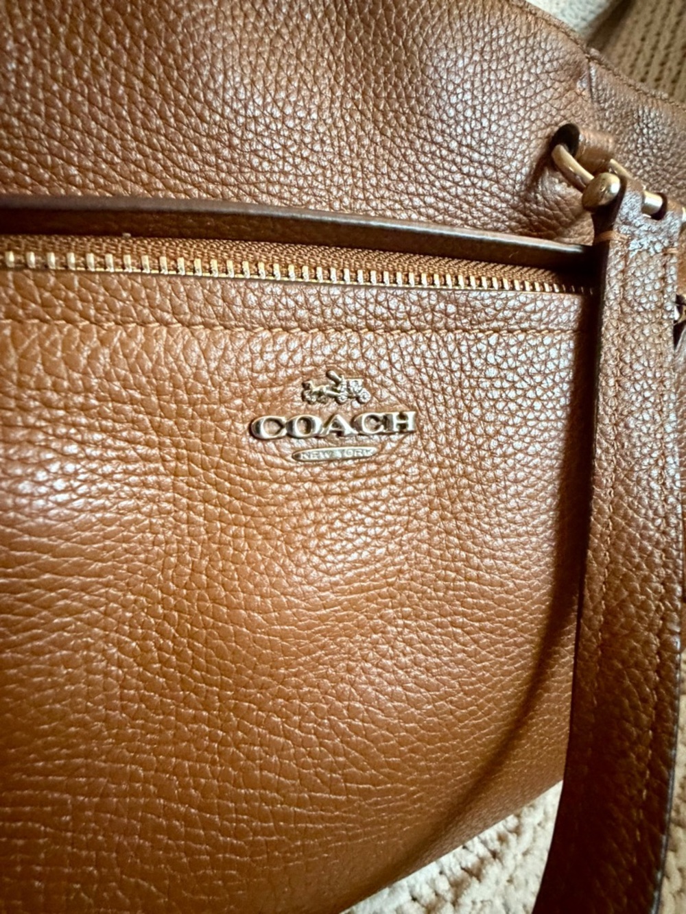 Coach Prairie Satchel Brown Pebbled Leather Crossbody Bag 34340 - Picture 7 of 15